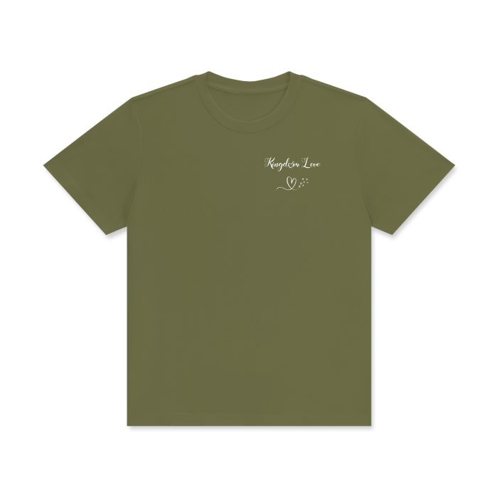 Kingdom Love Cursive Signature Cotton T-Shirt (Dark) - Image 13