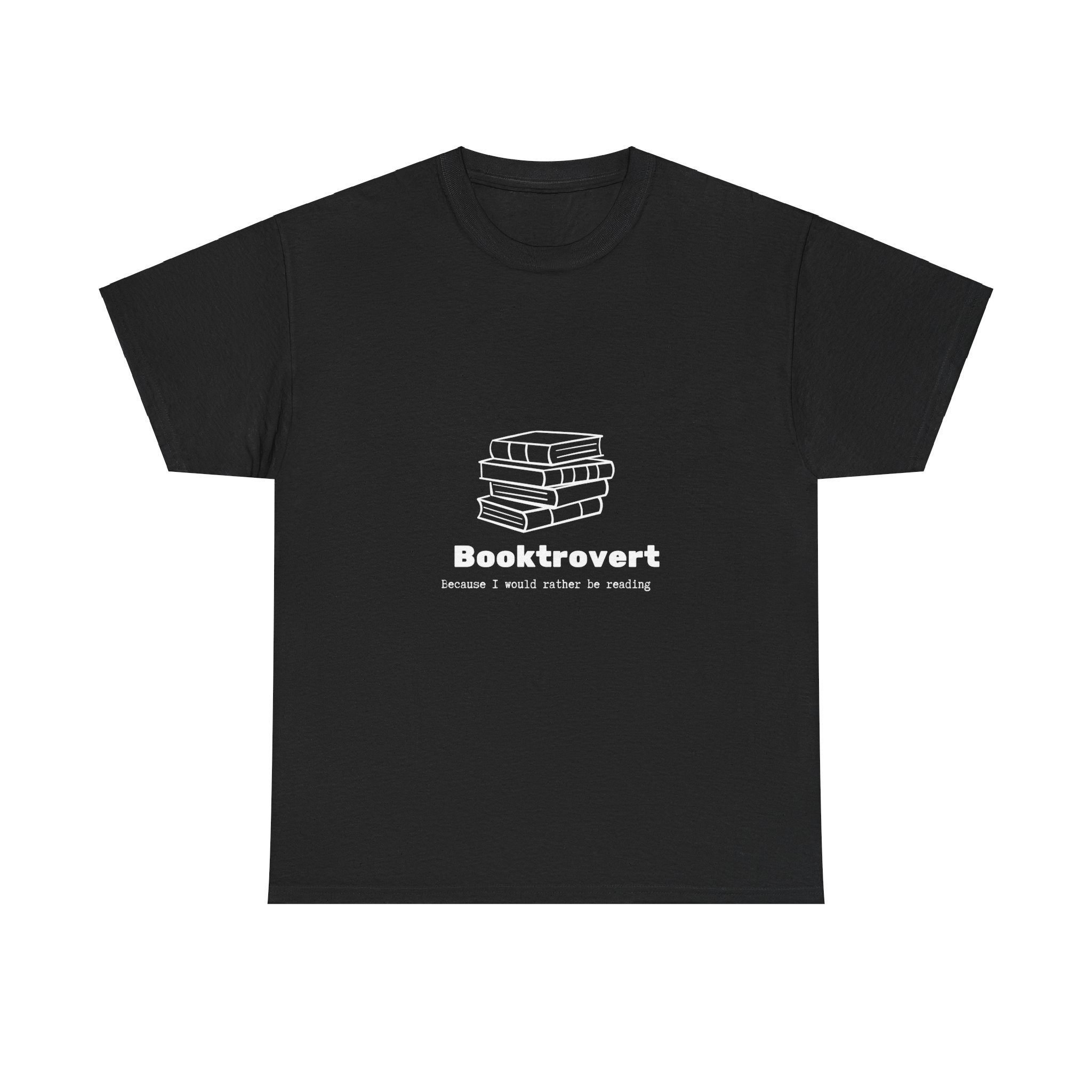 Booktrovert 3 Unisex Heavy Cotton Tee - Introvert Book Lover Reading Shirt, Bookworm Gift, Literary T-Shirt, Bibliophile Top, Reading Fan