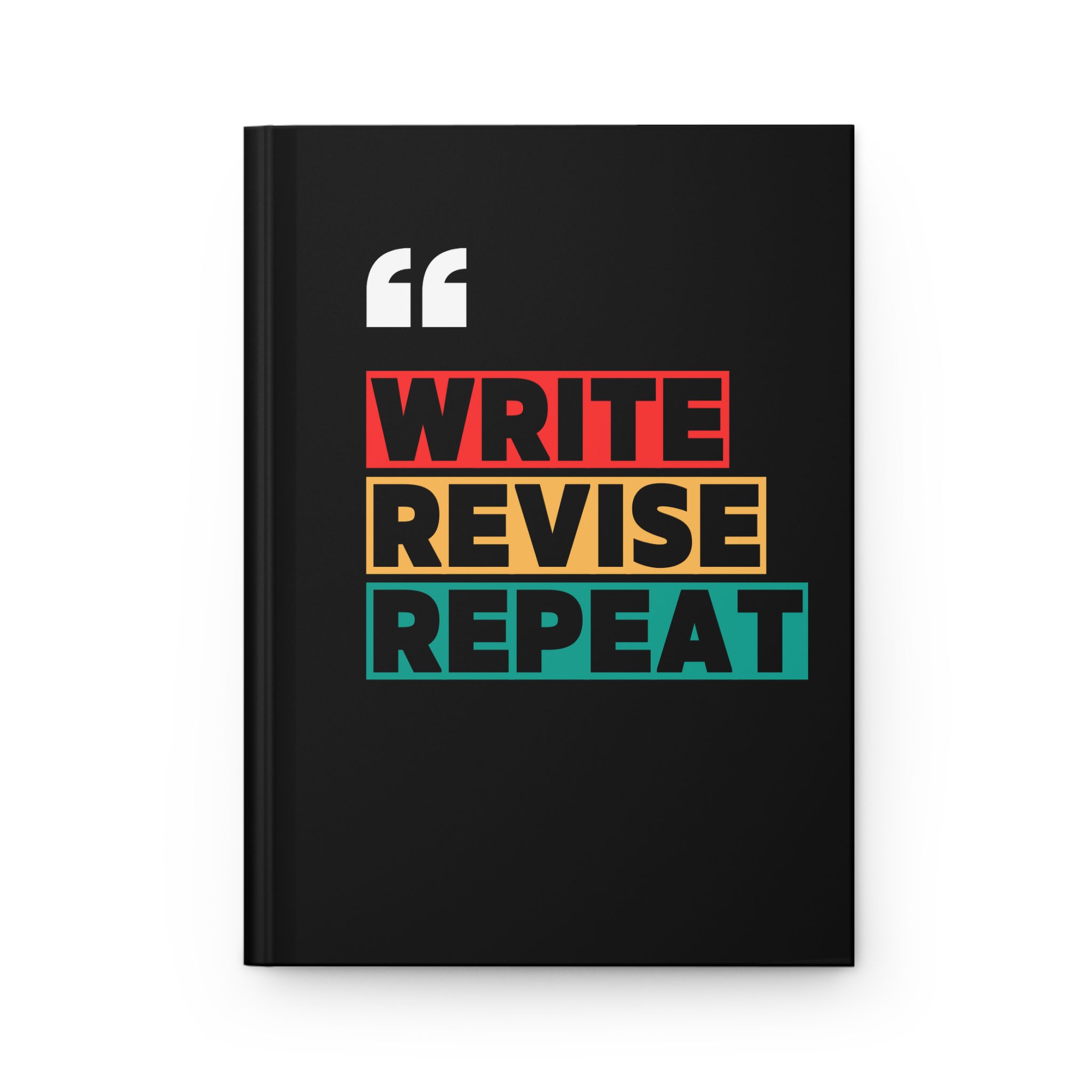 Matte Hardcover Journal, Write Revise Repeat Notebook, Writer's Diary, Journaling, Stationery Gift,