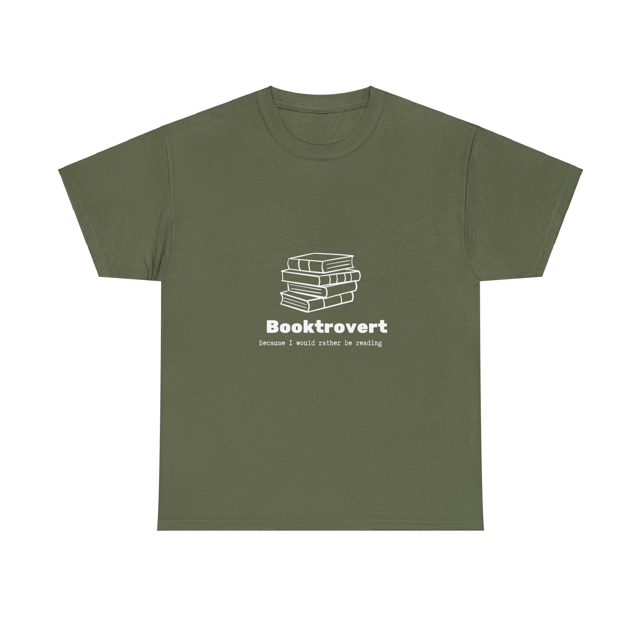 Booktrovert 3 Unisex Heavy Cotton Tee - Introvert Book Lover Reading Shirt, Bookworm Gift, Literary T-Shirt, Bibliophile Top, Reading Fan - Image 3