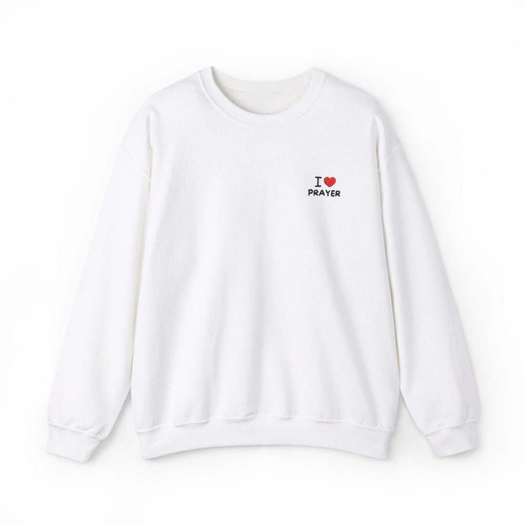 Prayer Lover Unisex Sweatshirt, Christian Faith Crewneck Jumper, Religious Gift, I Heart Prayer Apparel, Cozy Winter Top