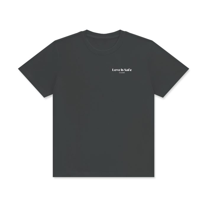 Love is Safe Signature Cotton T-Shirt (Dark) - Image 9