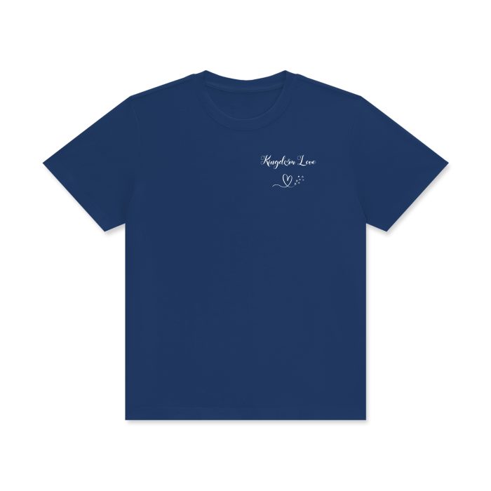 Kingdom Love Cursive Signature Cotton T-Shirt (Dark) - Image 3