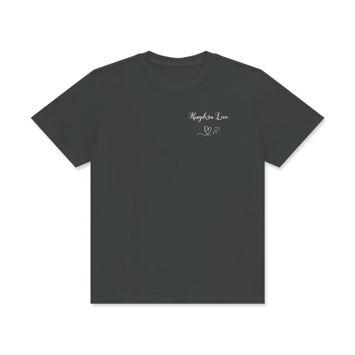 Kingdom Love Cursive Signature Cotton T-Shirt (Dark) - Image 5