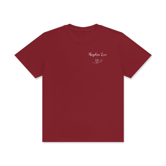 Kingdom Love Cursive Signature Cotton T-Shirt (Dark) - Image 7