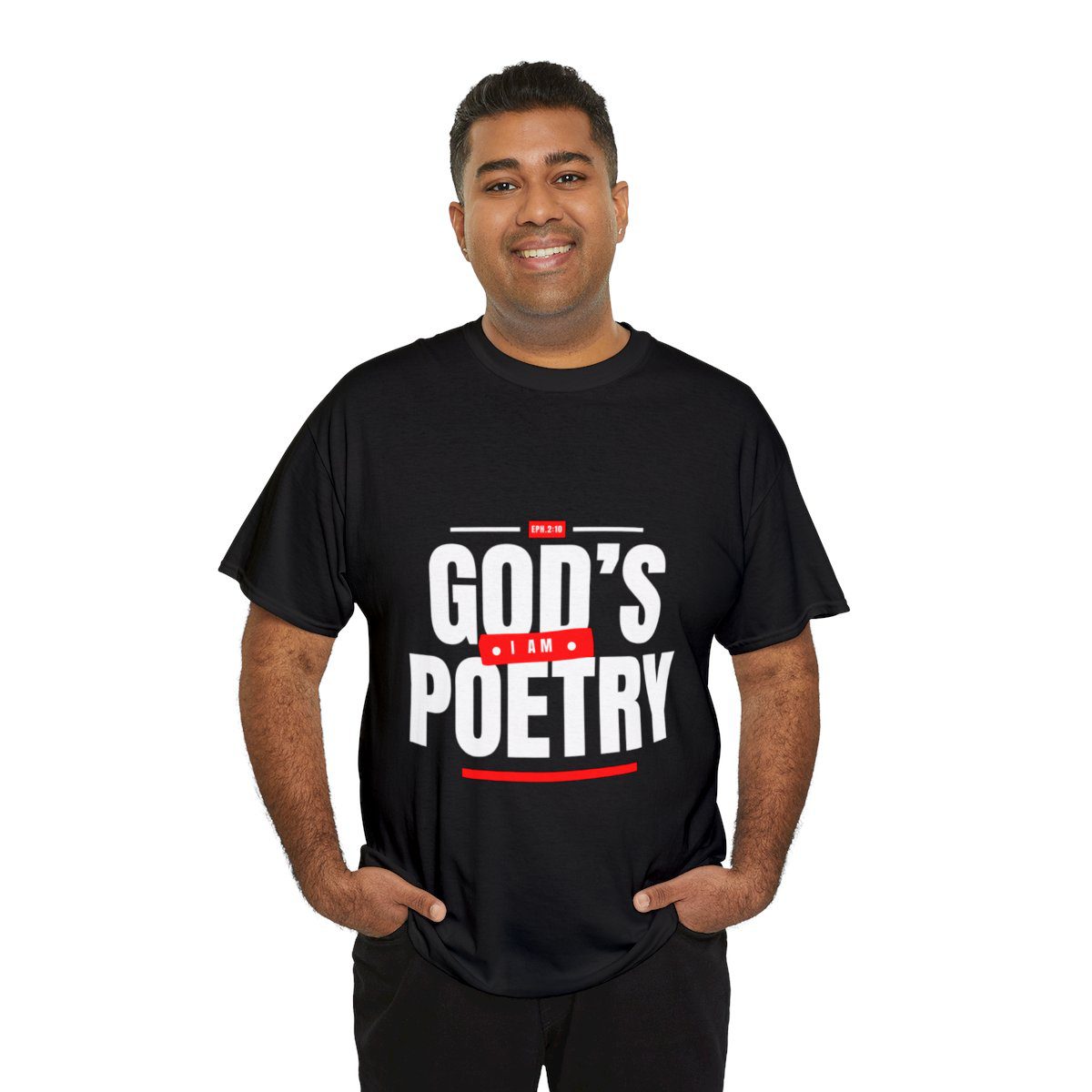 I Am God's Poetry Unisex Heavy Cotton Tee (Say It Loud Dark) - Image 9
