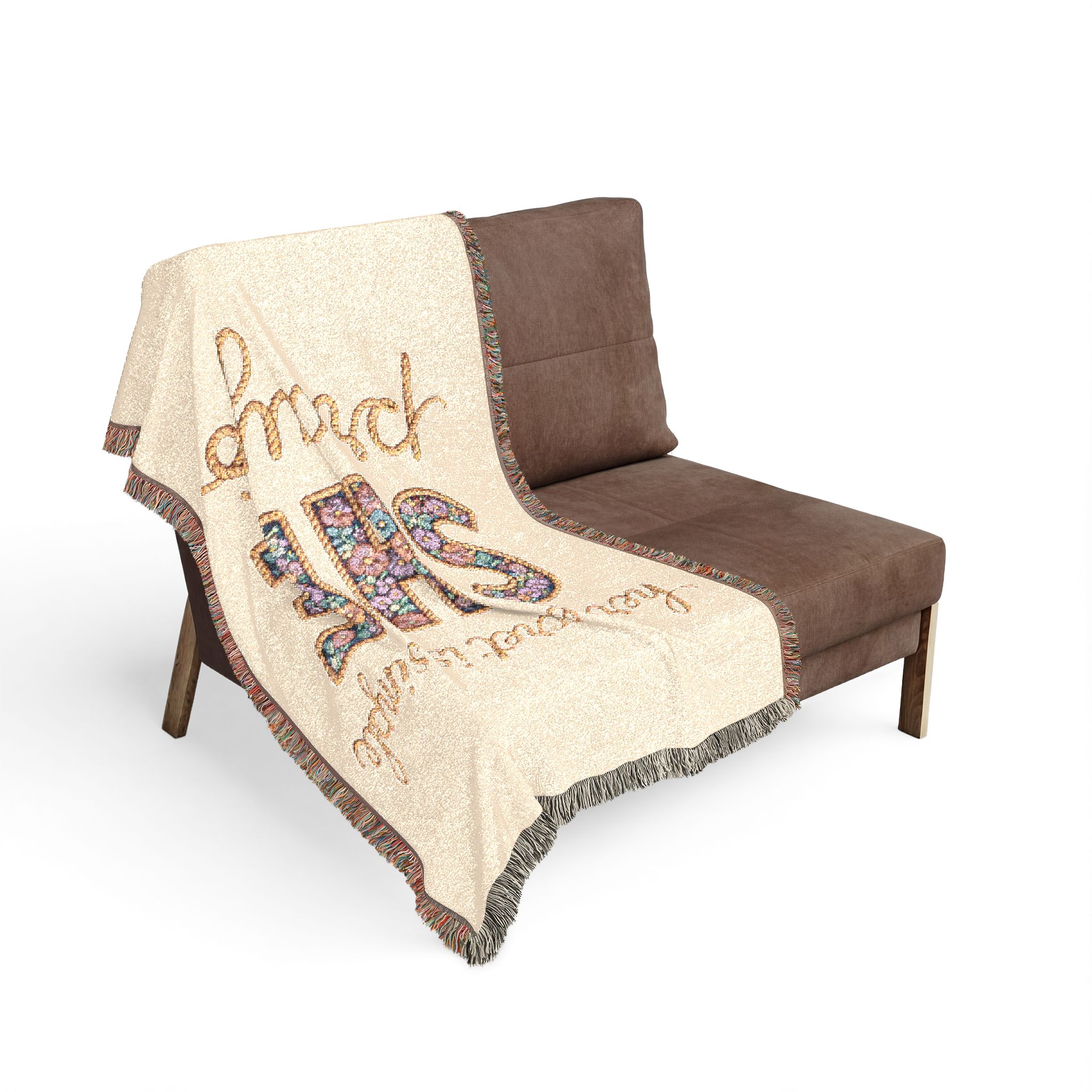 Her Secret is Simple SHE Prismatic Letter Woven Blanket | Inspirational Throw - Image 4